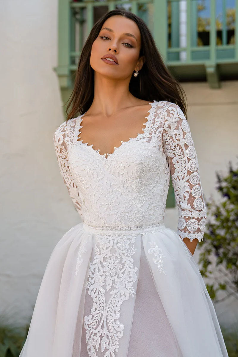 Forever Romantic Ethereal Lace Wedding Dress | Jewelclues