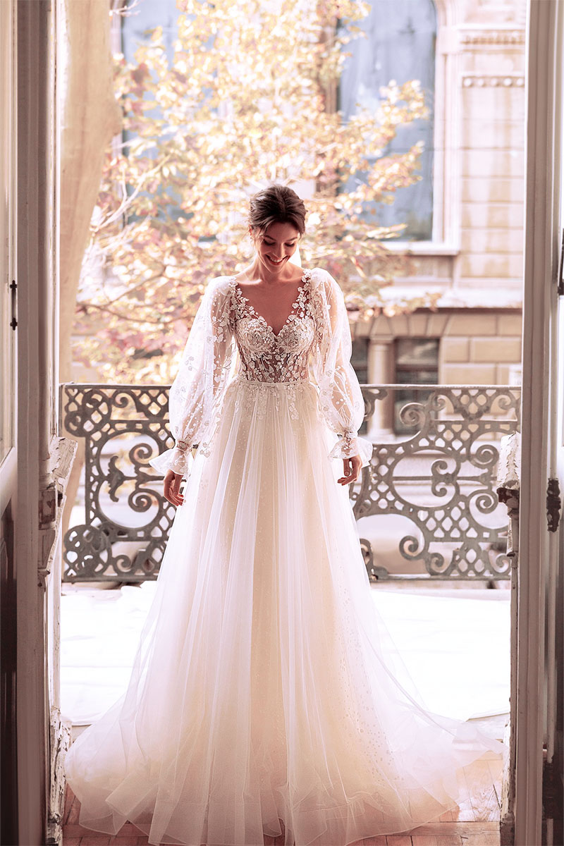 Forever Yours Romantic Floral Lace Wedding Dress | Jewelclues | #color_white