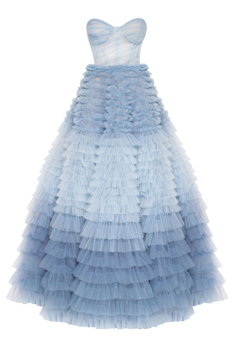 Freyja Frill-Layered Gown | Jewelclues