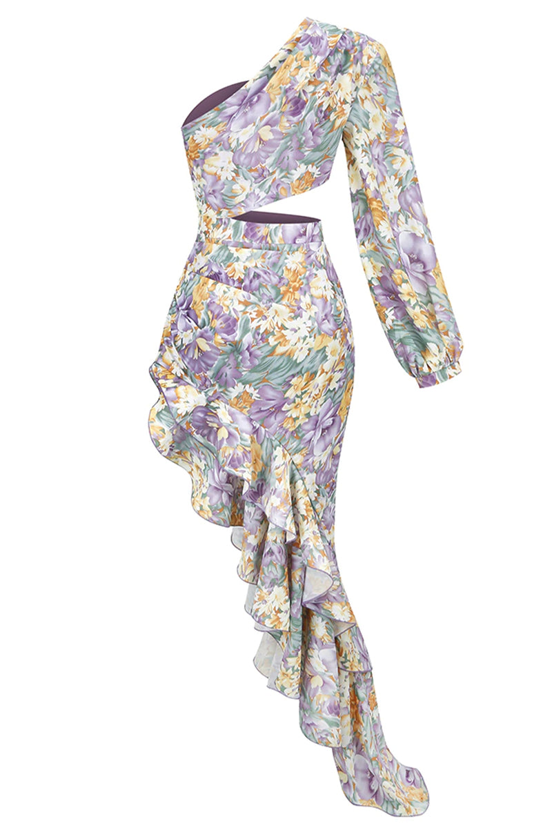 Color_Lavender | Hanna Tropical Print Maxi Dress | Jewelclues