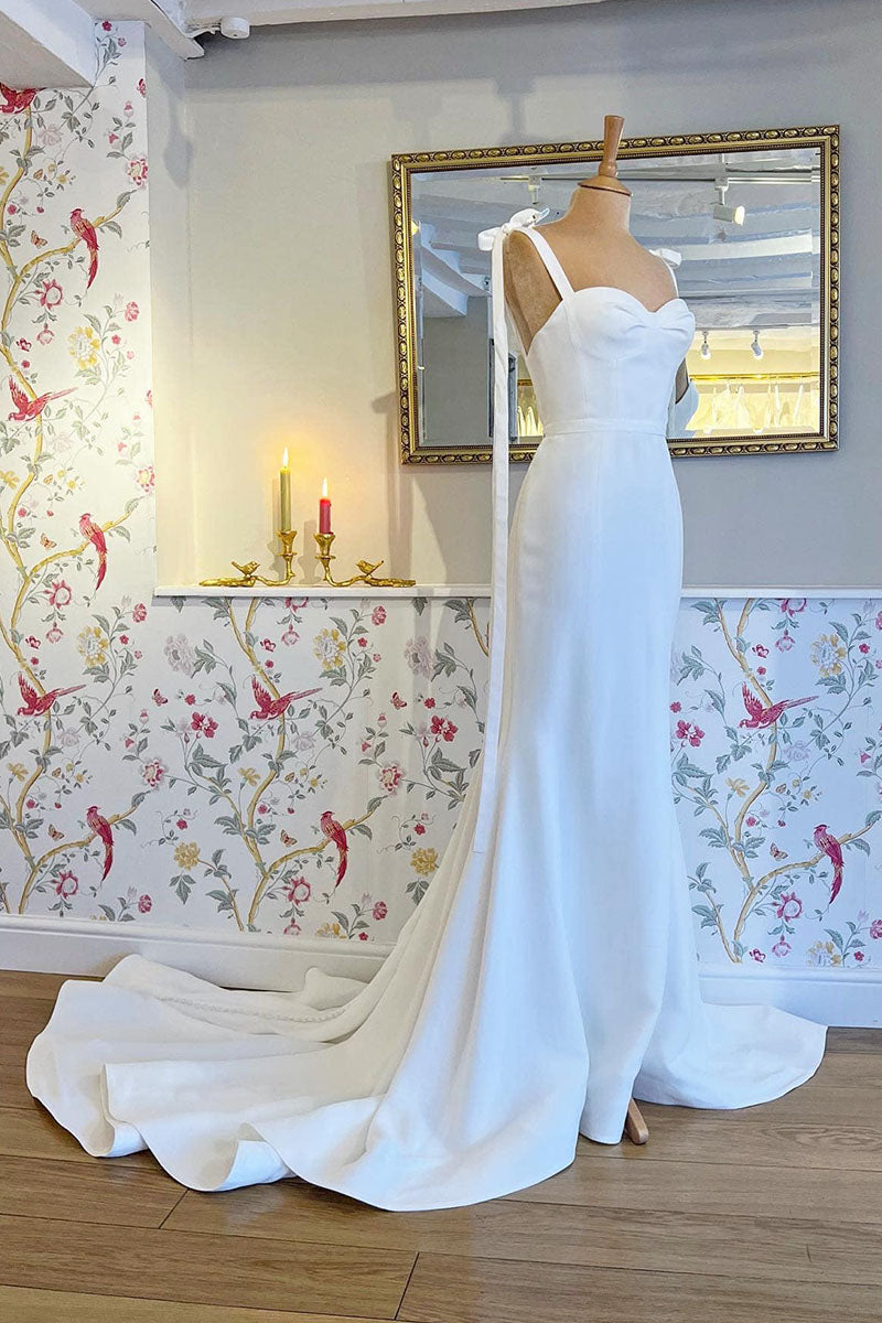 Johanna Tie-Strap Satin Wedding Gown | Jewelclues