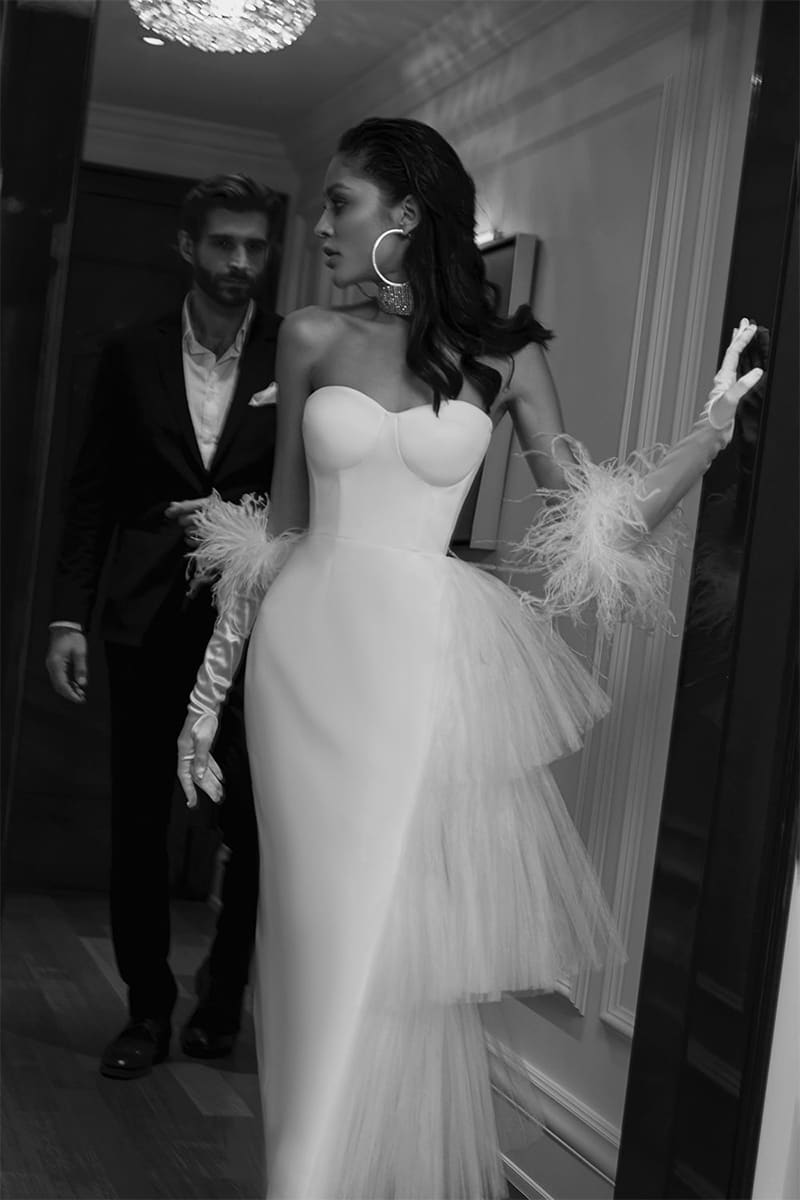 Jolie Strapless Midi Dress | Jewelclues | #color_white