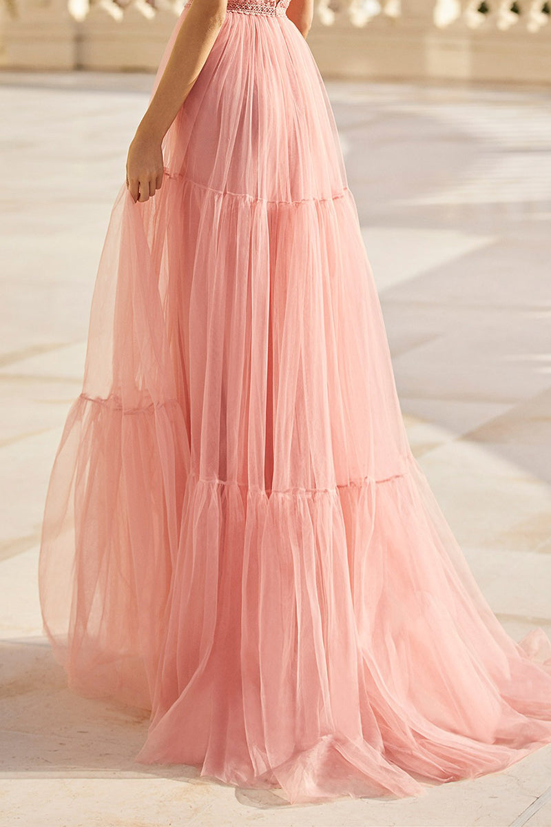Lifetime of Love Blush Pink Tulle Maxi Dress | Jewelclues