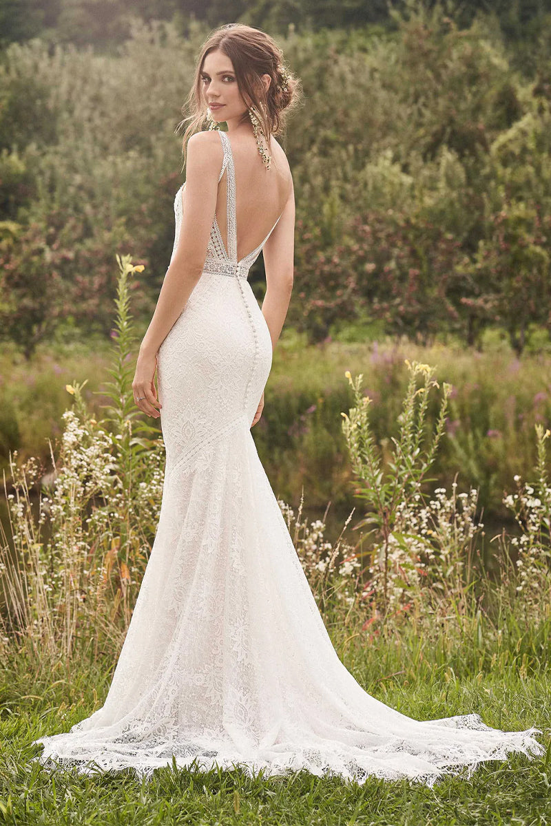 Lifetime of Love Lace Wedding Dress | Jewelclues | #color_ivory