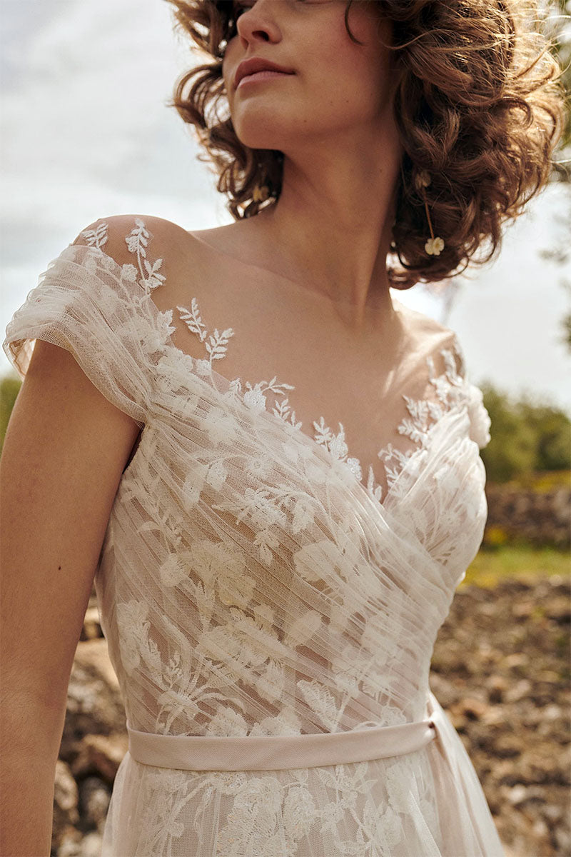 Love Allure Lace Applique Wedding Dress | Jewelclues
