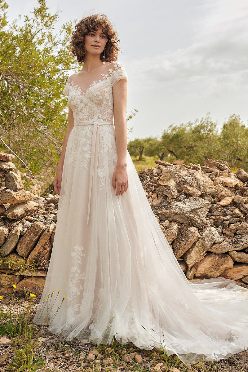 Love Allure Lace Applique Wedding Dress | Jewelclues