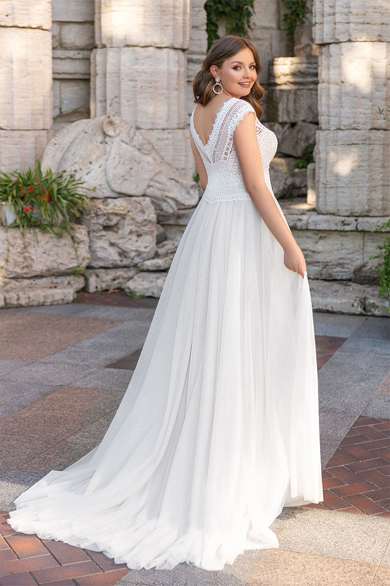 Love Devotion A-line White Wedding Dress | Jewelclues