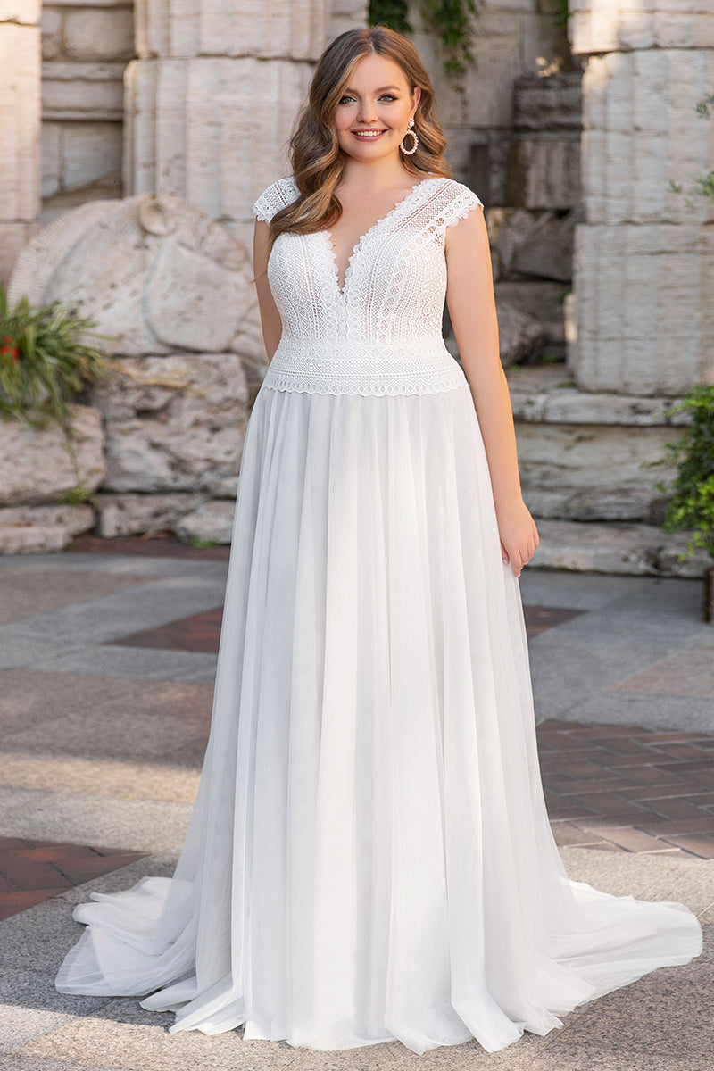Love Devotion A-line White Wedding Dress | Jewelclues
