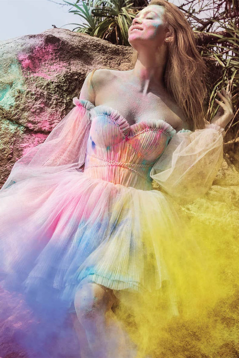 Macaron Strapless Tulle Mini Dress | Jewelclues