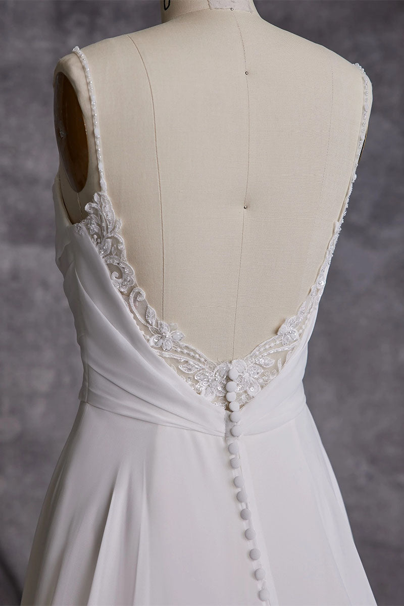 Madalyn A-line Wedding Dress | Jewelclues | #color_white