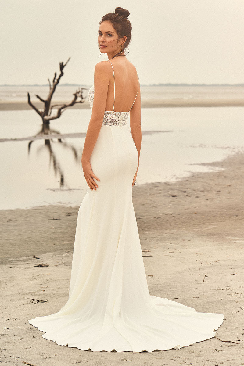 Nassau Bohemian Wedding Dress | Jewelclues | #color_ivory