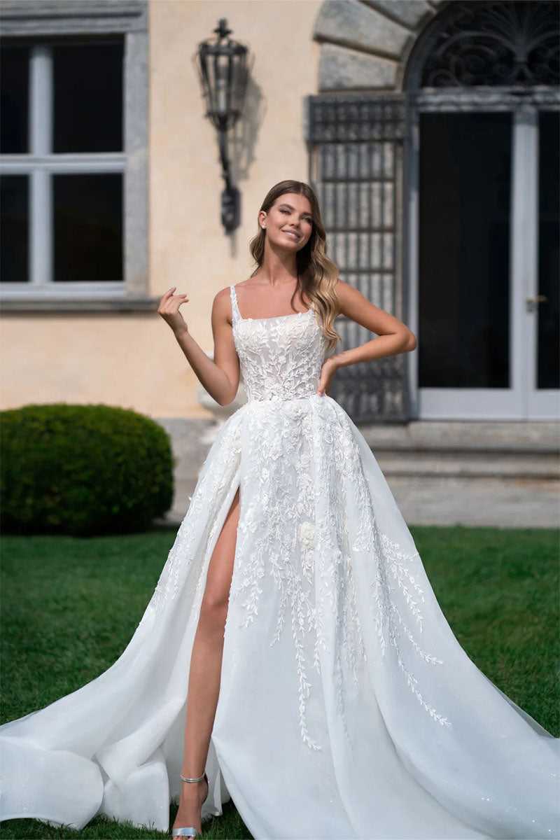 Pure Romance White Lace Wedding Dress | Jewelclues