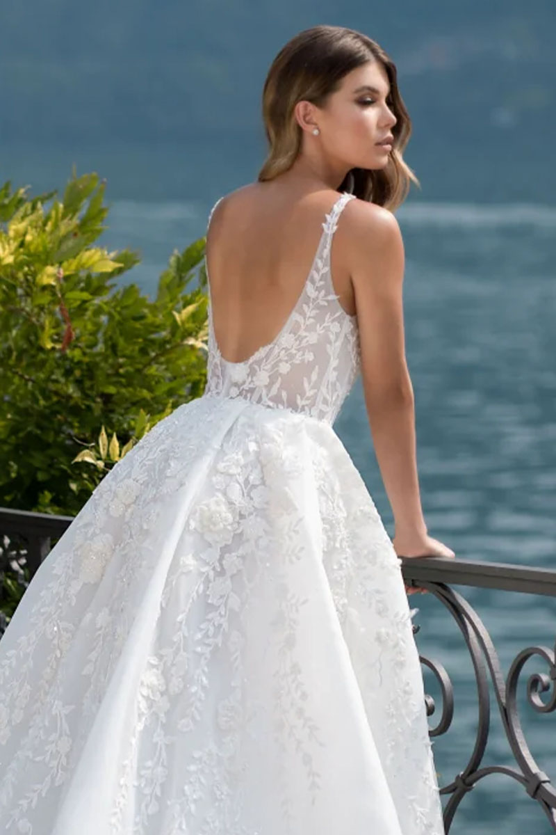 Pure Romance White Lace Wedding Dress | Jewelclues