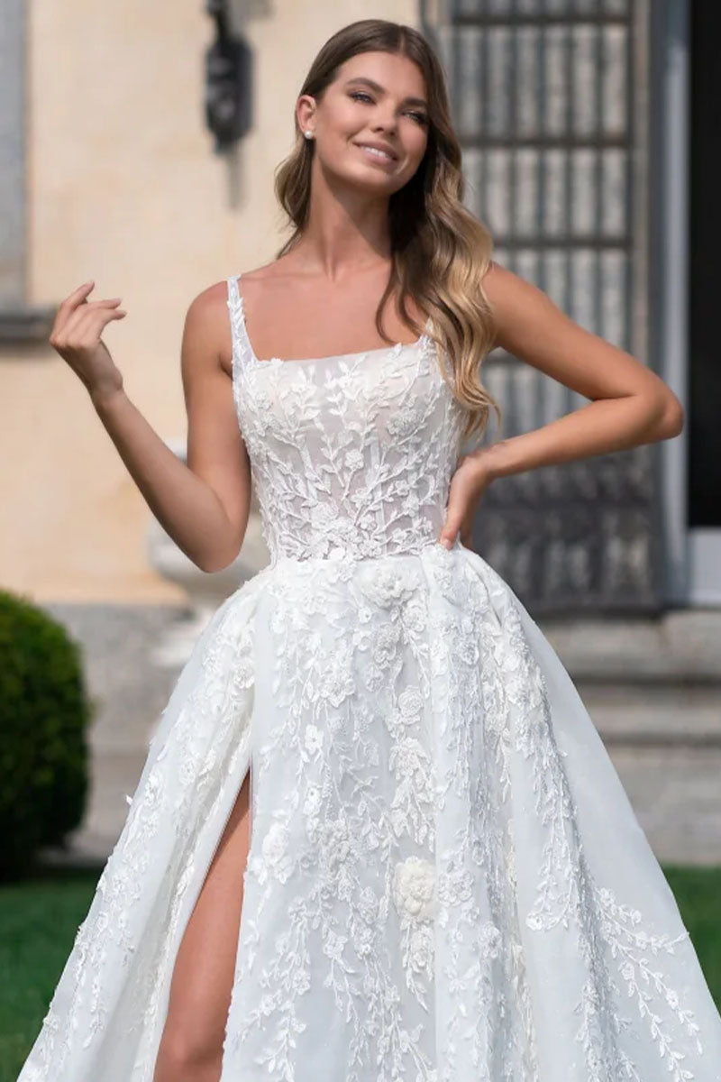 Pure Romance White Lace Wedding Dress | Jewelclues