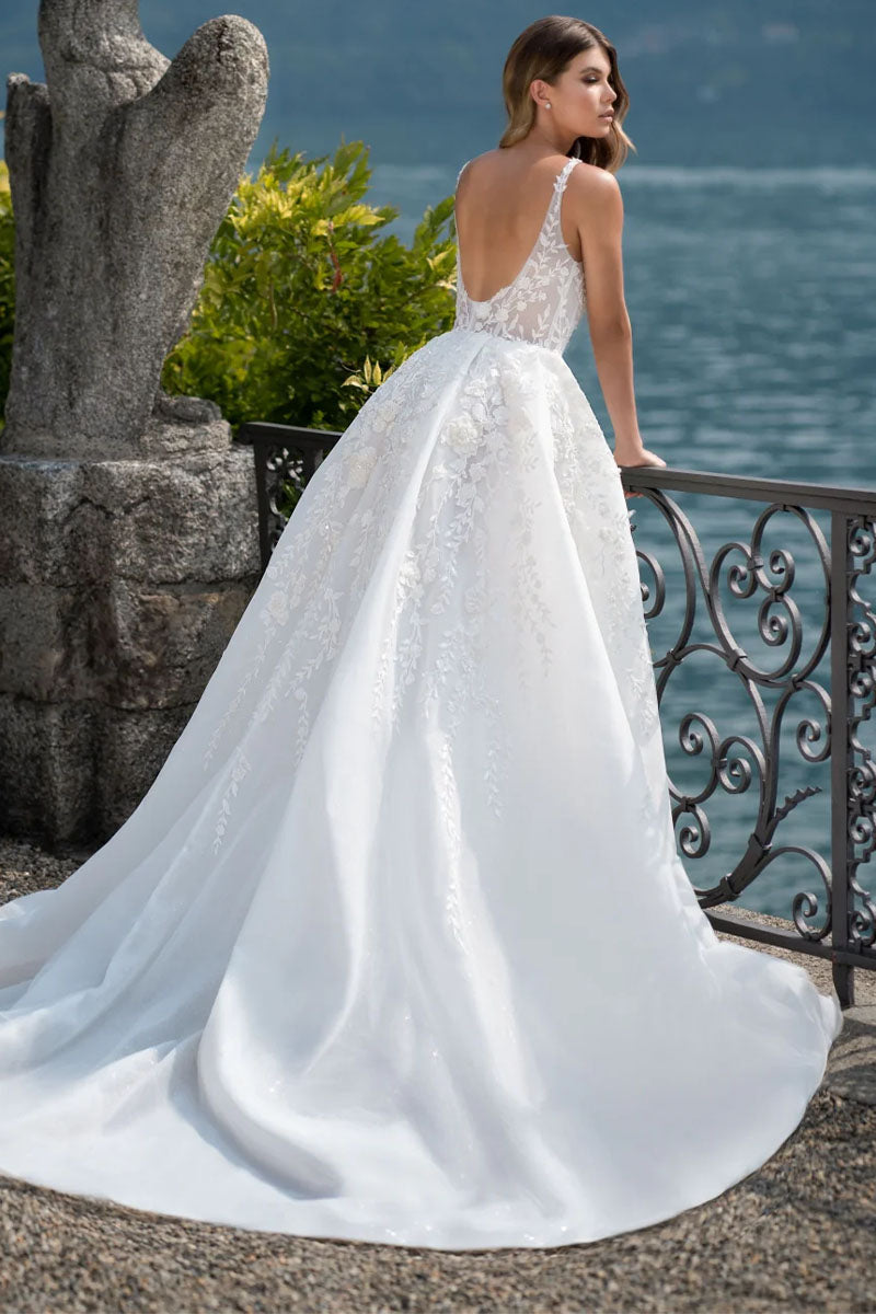 Pure Romance White Lace Wedding Dress | Jewelclues