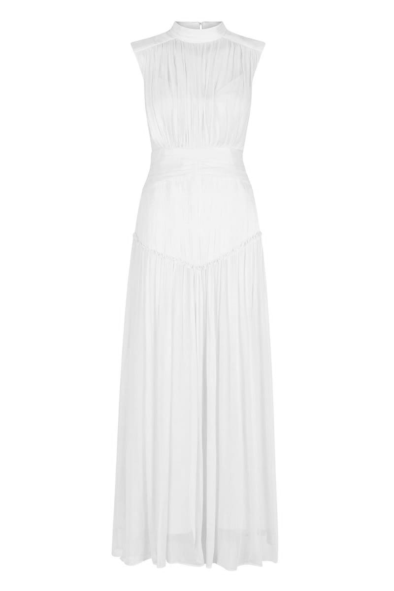 Remarkable Moment High Neck Maxi Dress | Jewelclues | #color_white