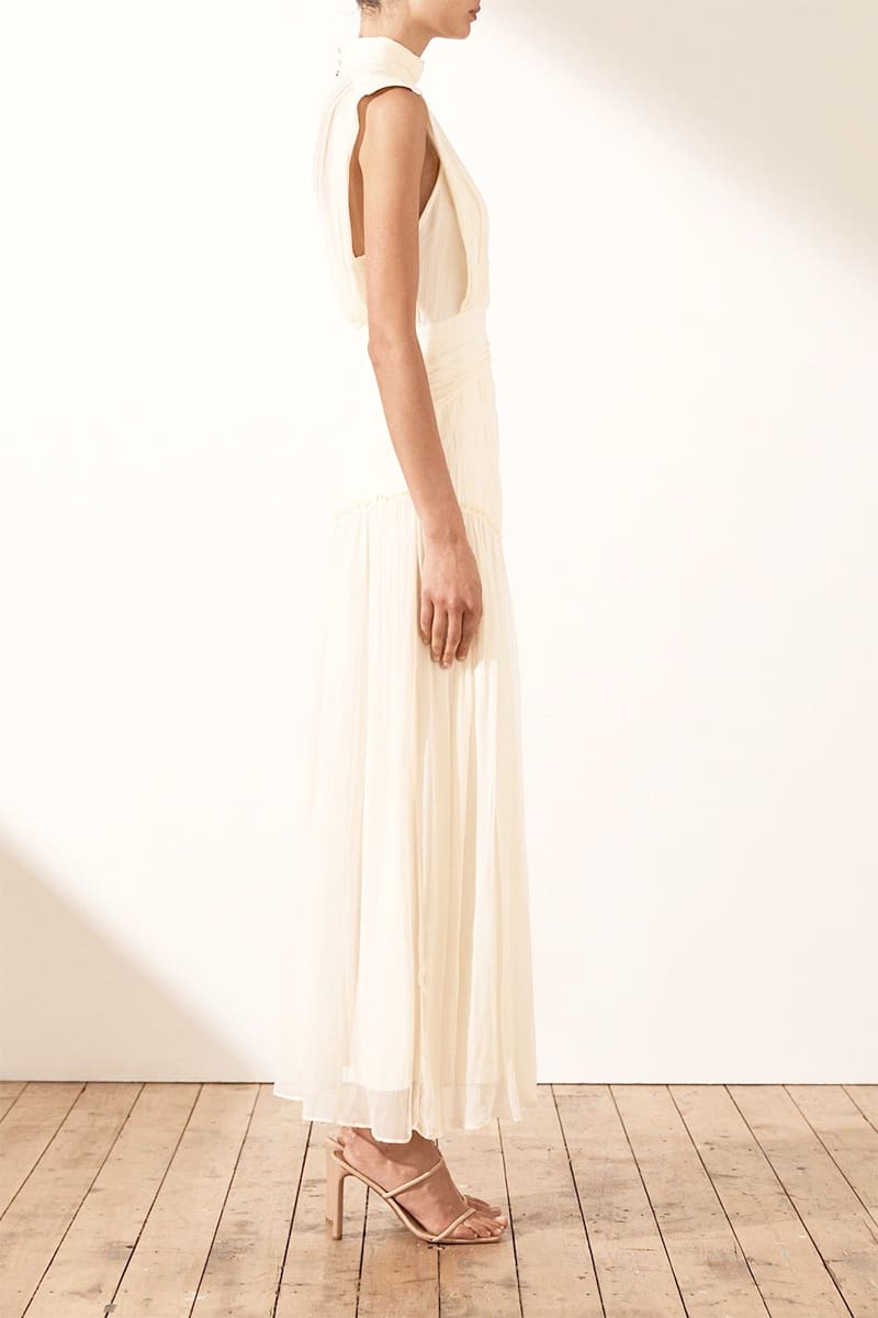 Remarkable Moment High Neck Maxi Dress | Jewelclues | #color_white