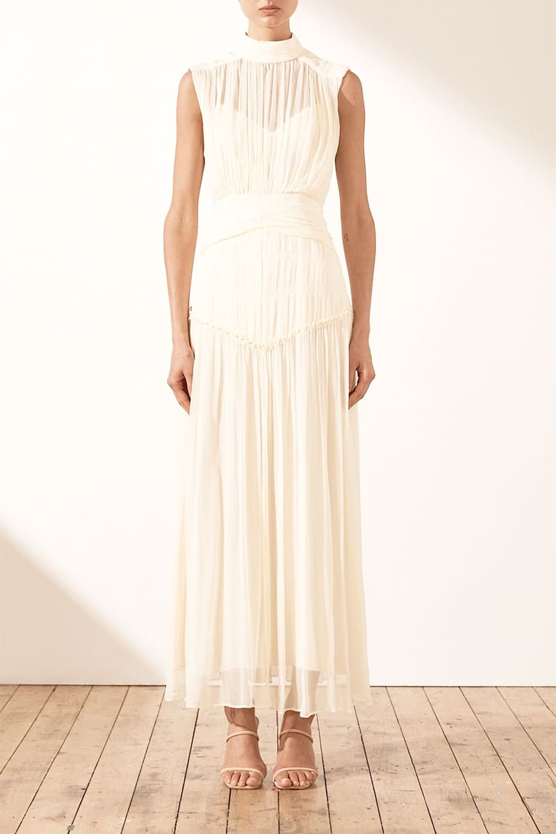 Remarkable Moment High Neck Maxi Dress | Jewelclues | #color_white