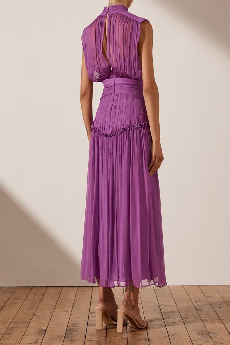 Remarkable Moment High Neck Maxi Dress | Jewelclues | #color_purple