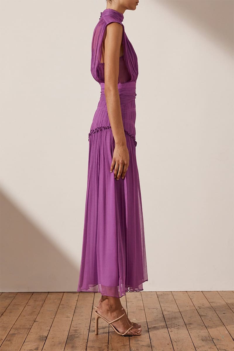Remarkable Moment High Neck Maxi Dress | Jewelclues | #color_purple