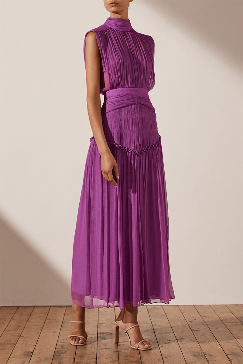 Remarkable Moment High Neck Maxi Dress | Jewelclues | #color_purple