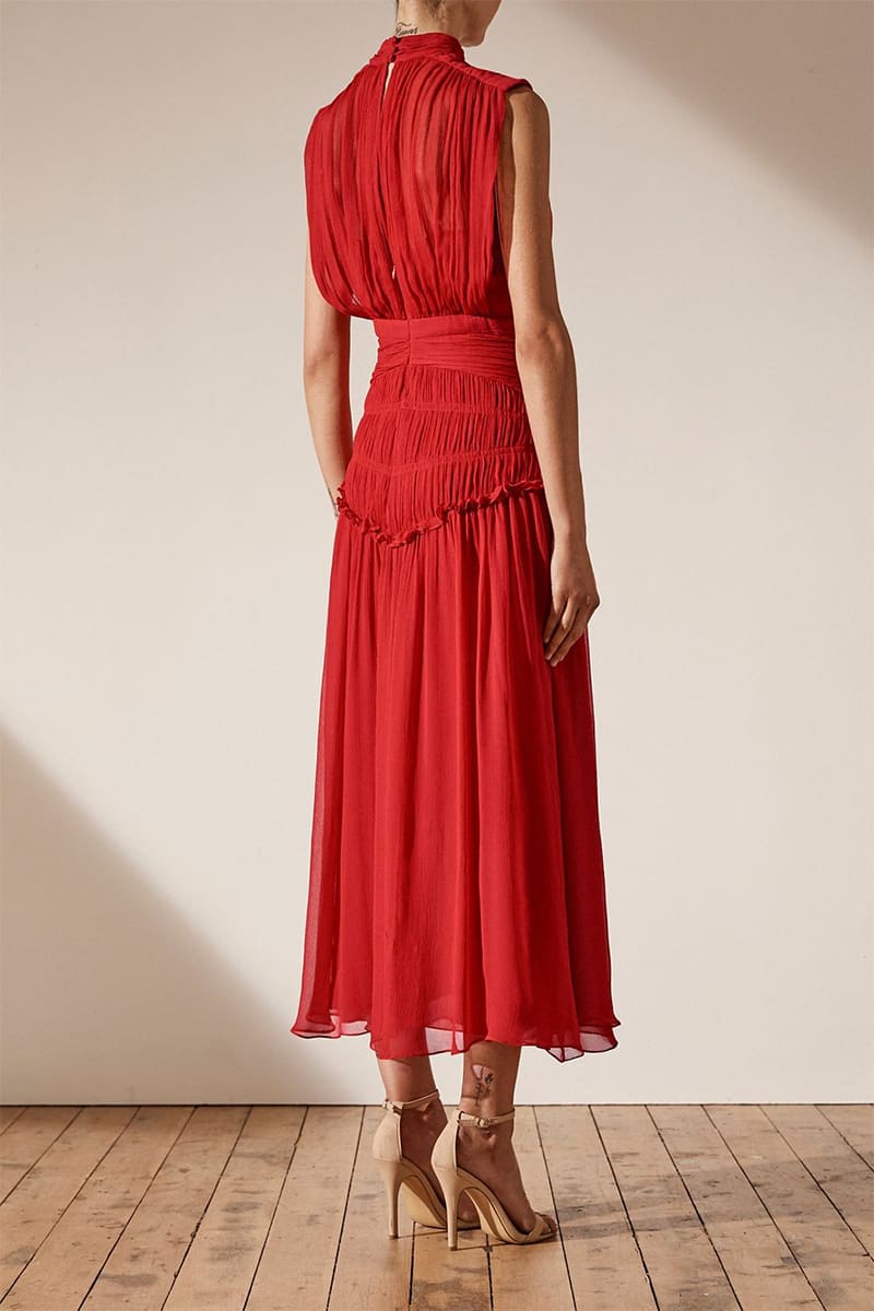 Remarkable Moment High Neck Maxi Dress | Jewelclues | #color_red