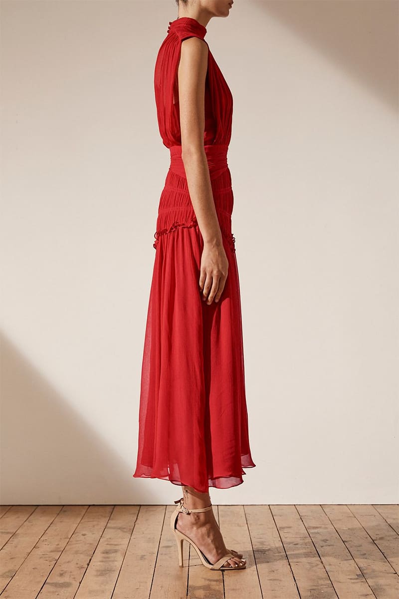 Remarkable Moment High Neck Maxi Dress | Jewelclues | #color_red