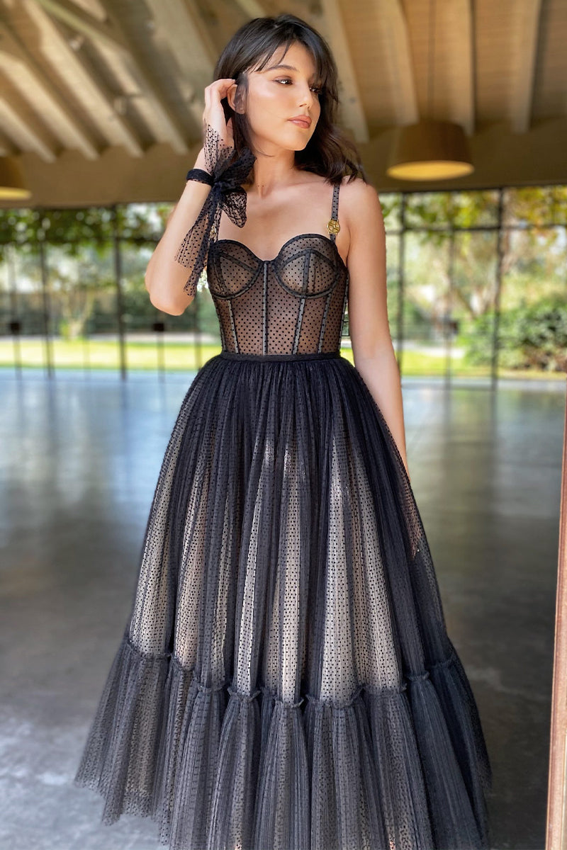 Romance to Celebrate Black Midi Dress | Jewelclues