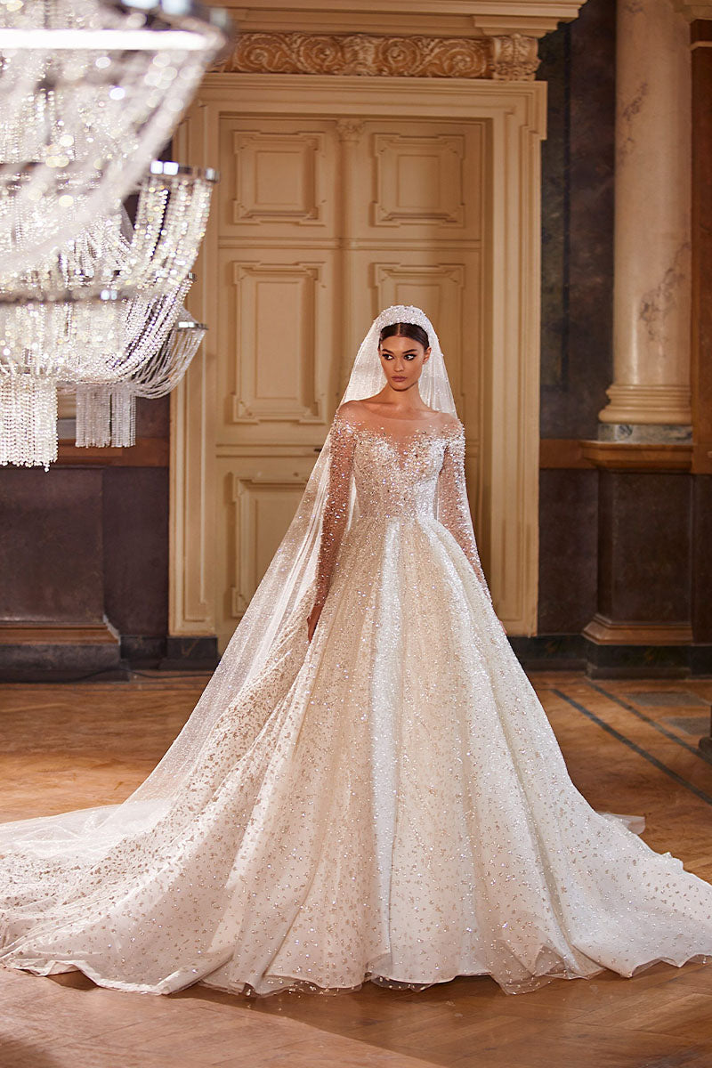 Royal Frances Beaded Wedding Dress | Jewelclues