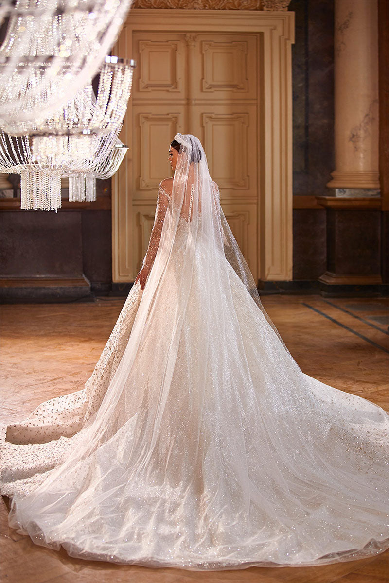 Royal Frances Beaded Wedding Dress | Jewelclues