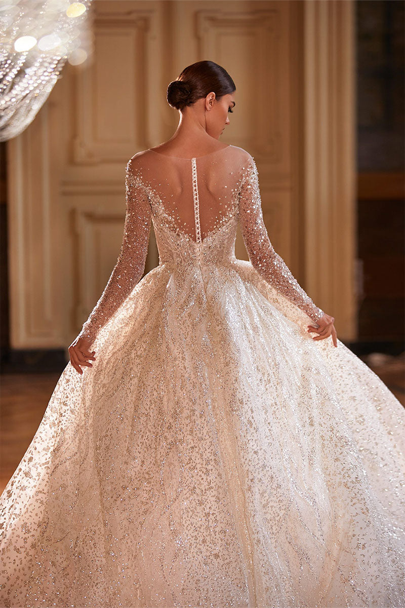 Royal Frances Beaded Wedding Dress | Jewelclues