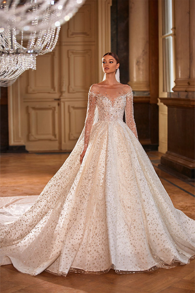 Royal Frances Beaded Wedding Dress | Jewelclues