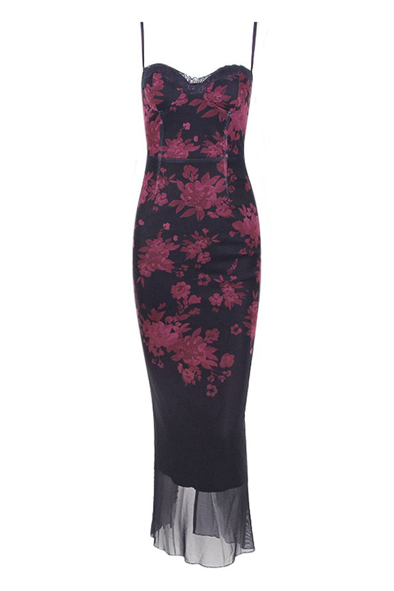 Stunning Sweetheart Floral Print Maxi Dress | Jewelclues | #color_multi