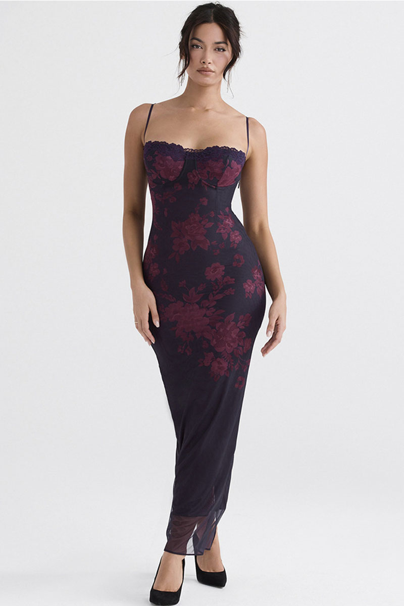 Stunning Sweetheart Floral Print Maxi Dress | Jewelclues | #color_multi