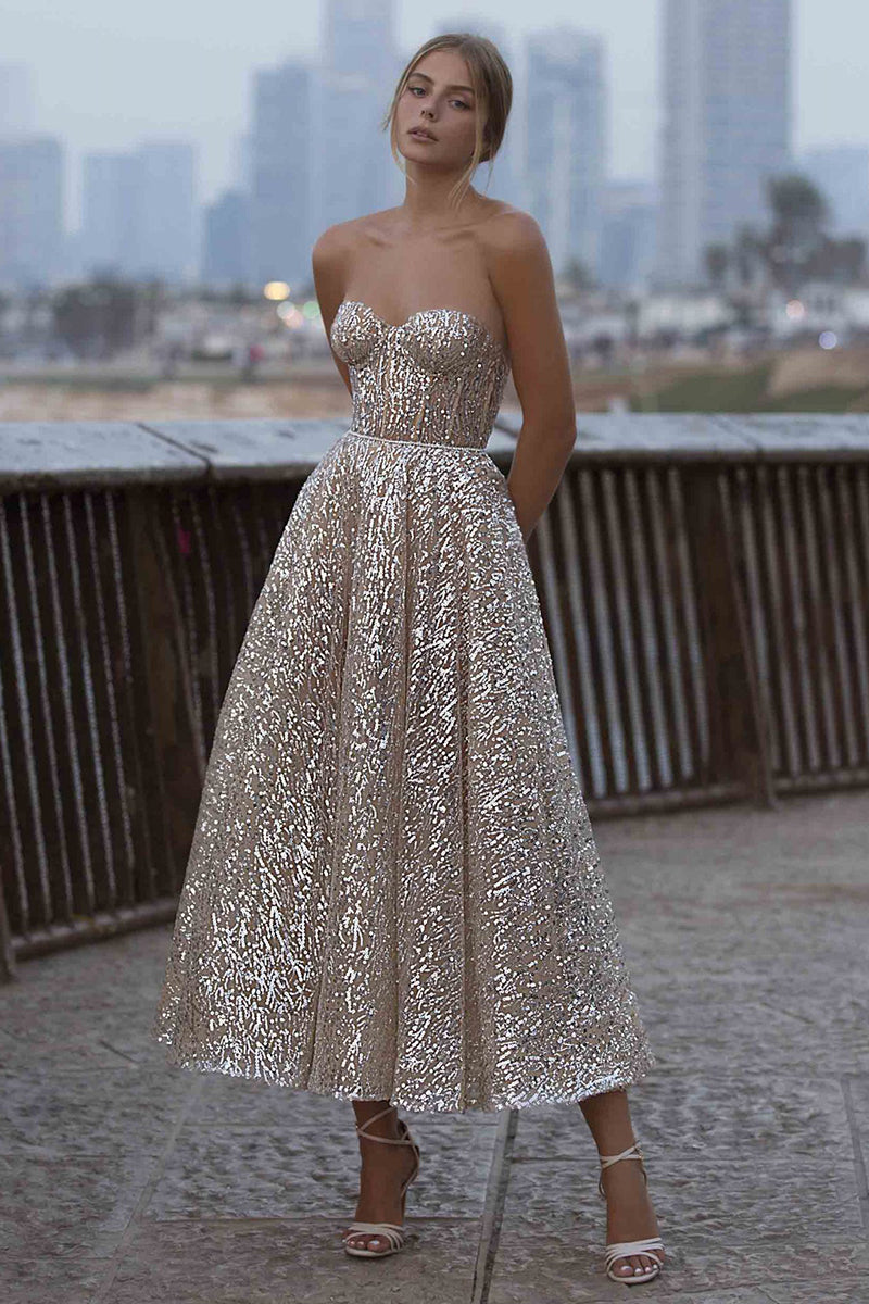 Sweet Love Sequin Strapless Midi Dress | Jewelclues