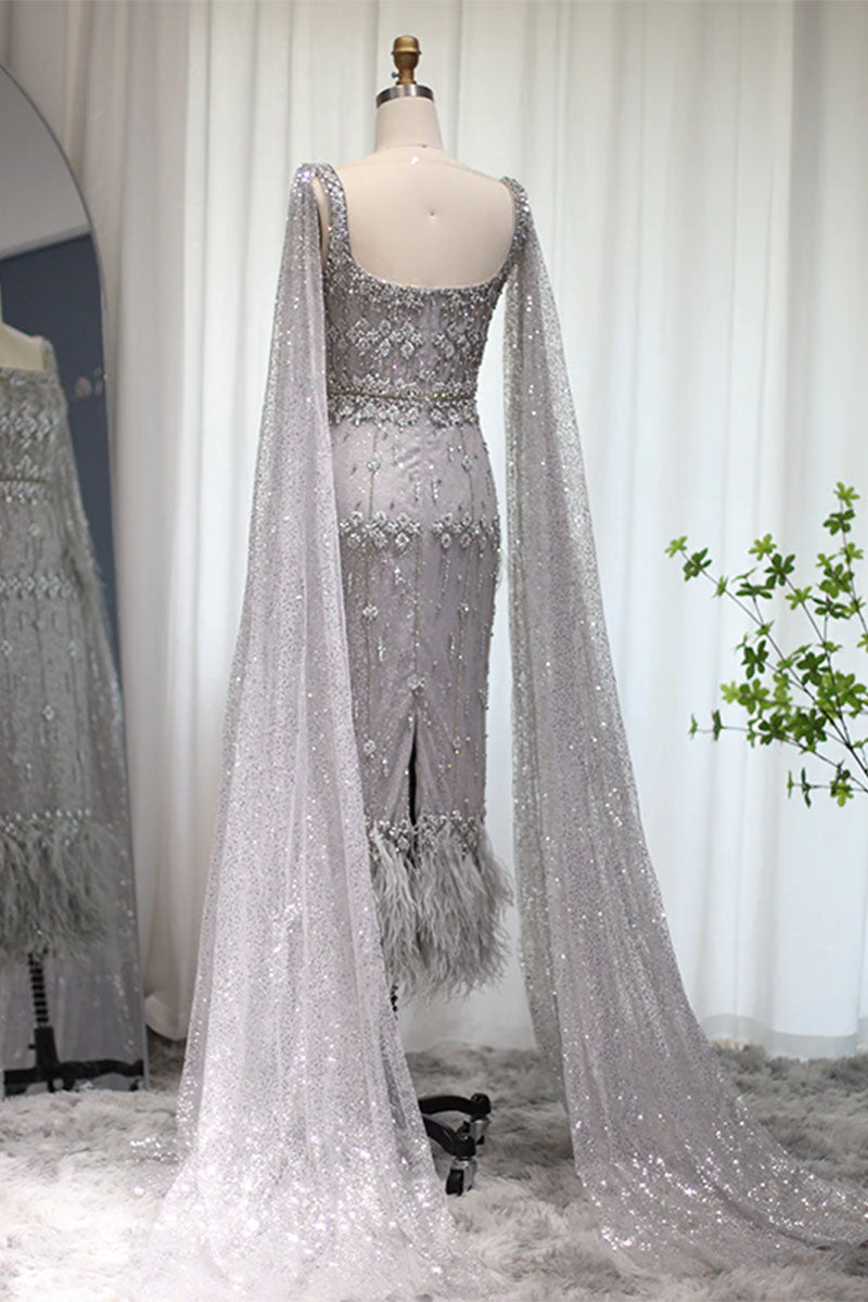 True Fantasy Beaded Crystal Midi Dress | Jewelclues