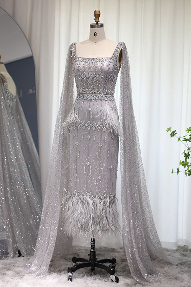 True Fantasy Beaded Crystal Midi Dress | Jewelclues