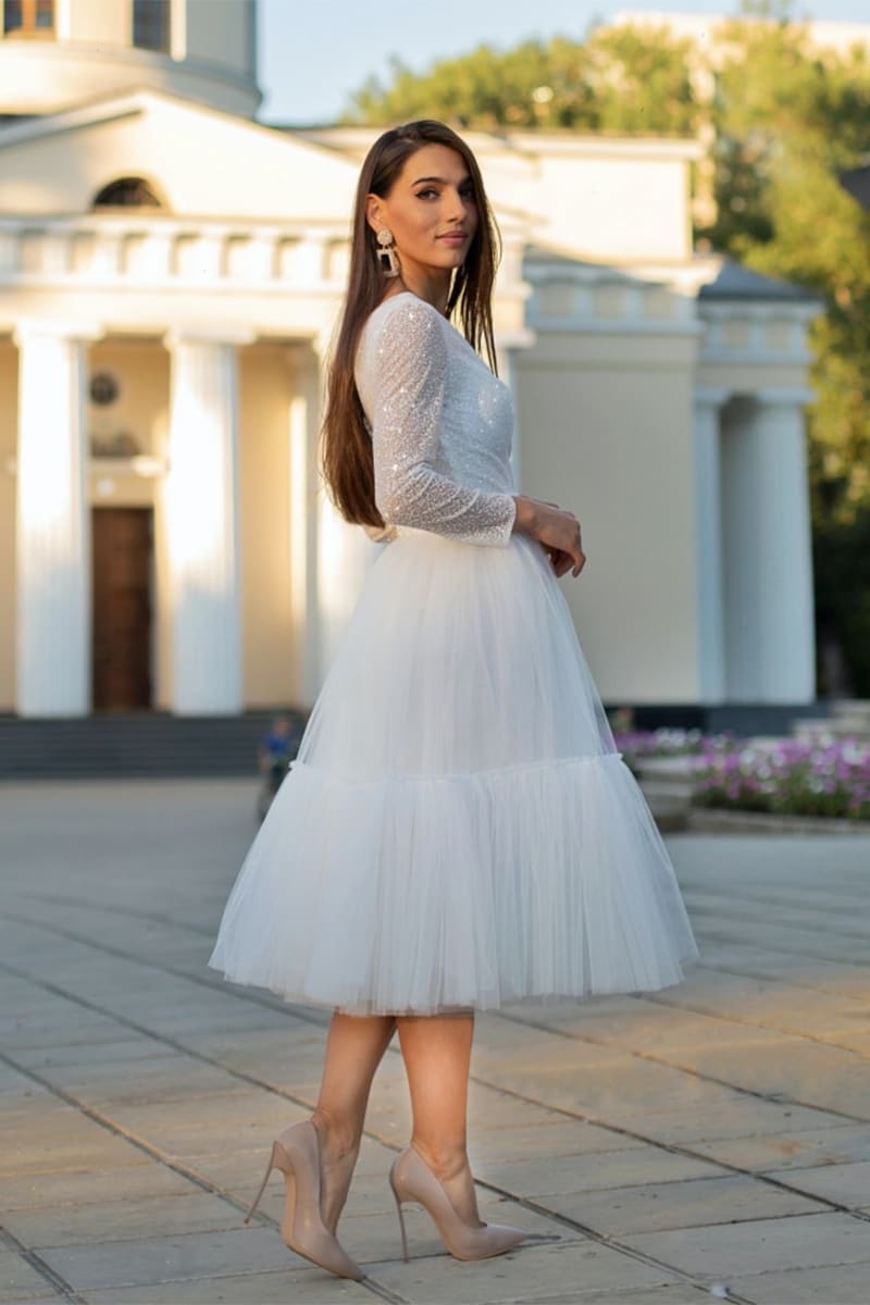 True Love Sparkly Long Sleeve Midi Dress | Jewelclues