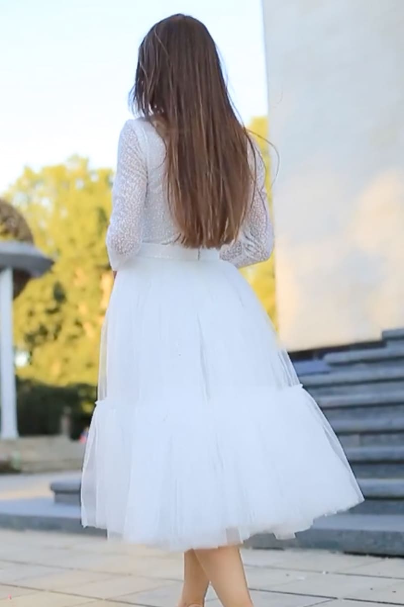 True Love Sparkly Long Sleeve Midi Dress | Jewelclues