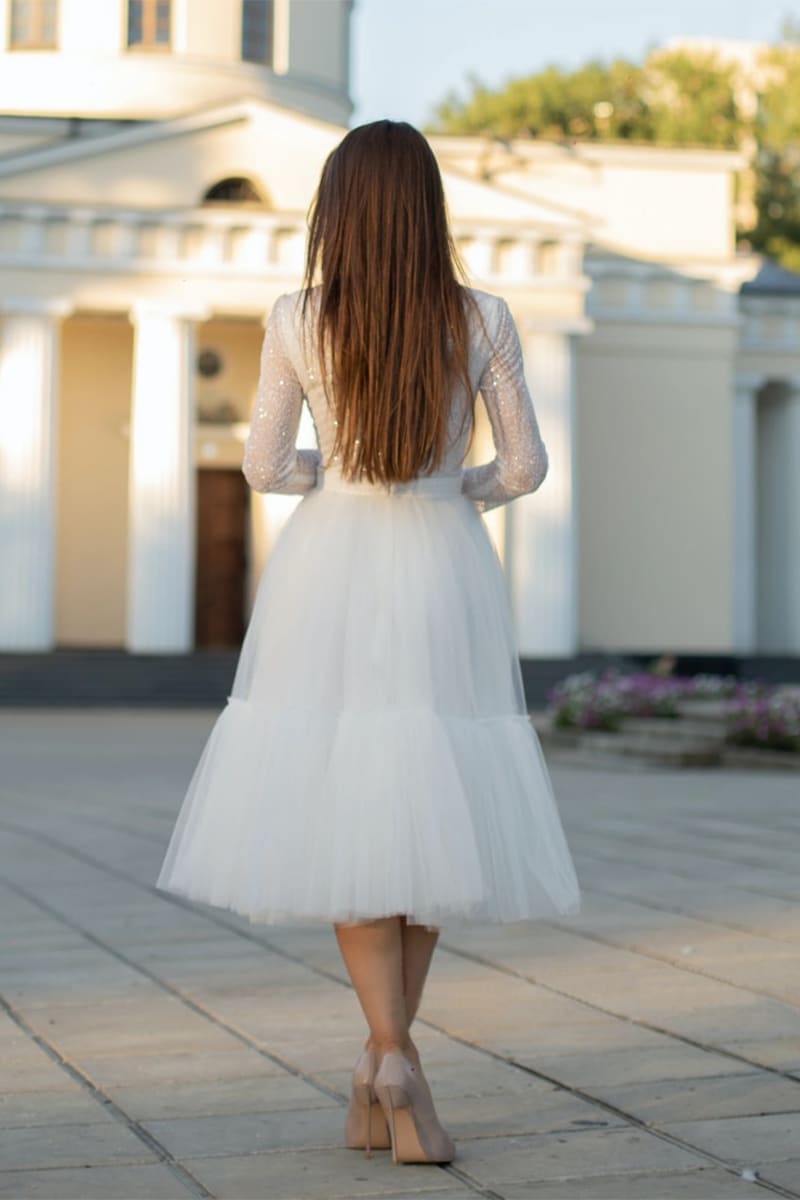 True Love Sparkly Long Sleeve Midi Dress | Jewelclues