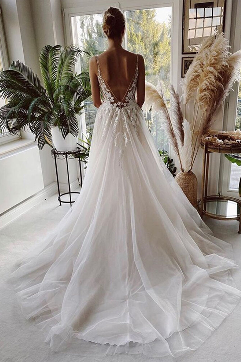 Whitney Court Train Lace Wedding Dress | Jewelclues