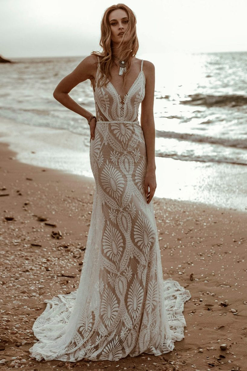 Willowby Bohemian Lace Wedding Dress | Jewelclues