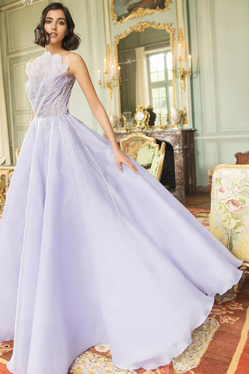 Wow Elegance Strapless Maxi Dress | Jewelclues | #color_lilac