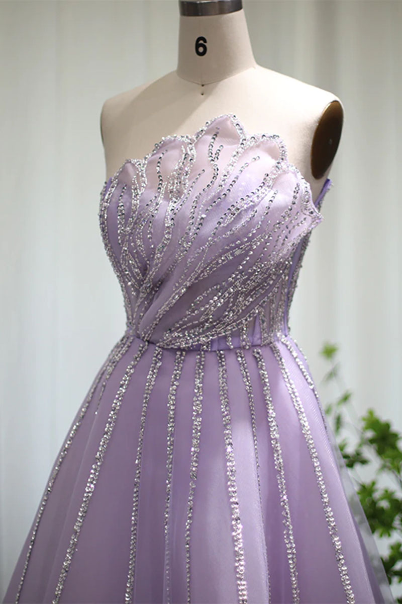Wow Elegance Strapless Maxi Dress | Jewelclues | #color_lilac